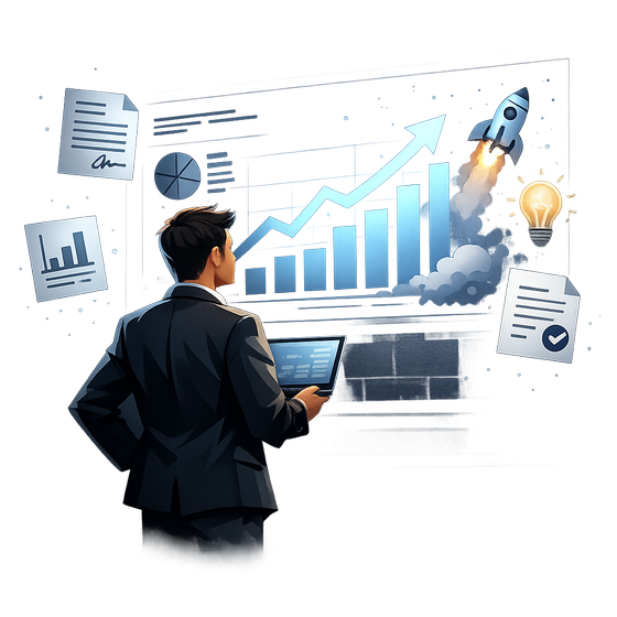 Entrepreneur travaillant sur son projet